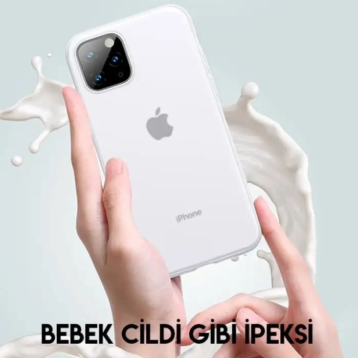 Baseus Jelly Liquid Silica Gel iPhone 11 Pro Max 6.5 Kılıf Şeffaf Sıvı Silikon Kılıf-(5775)