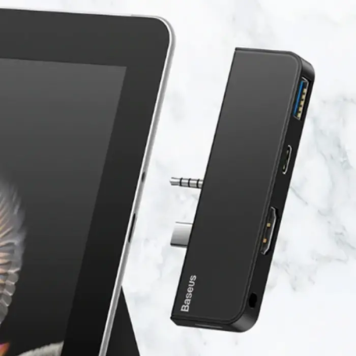 Baseus Multifunctional HUB Surface Go(Type-C+Audio to HD4K+USB3.0+Type-C(data)+Audiok-(5775)