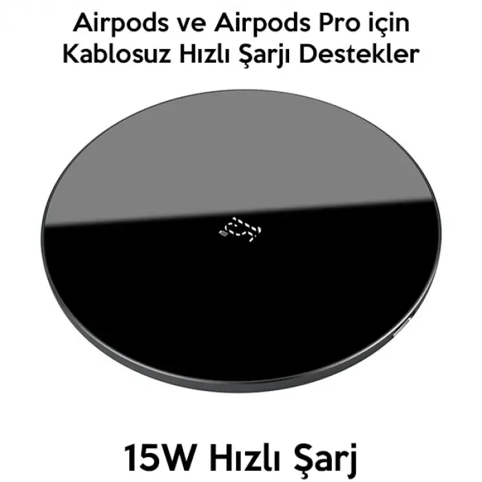 BASEUS Simple 15W Upgraded Version Wireless Kablosuz Şarj Cihazı-(5775)