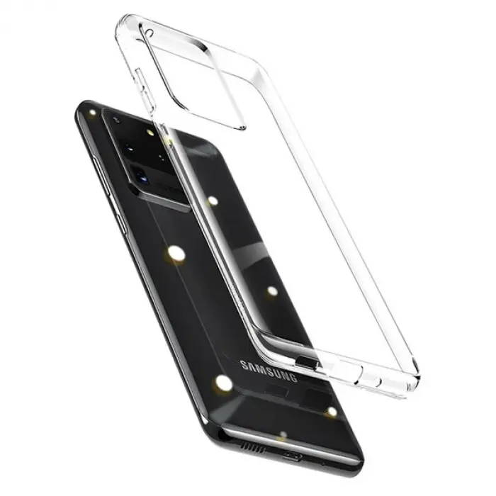 Baseus Simple Case Samsung Galaxy S20Ultra Şeffaf Silikon Kılıf-(5775)