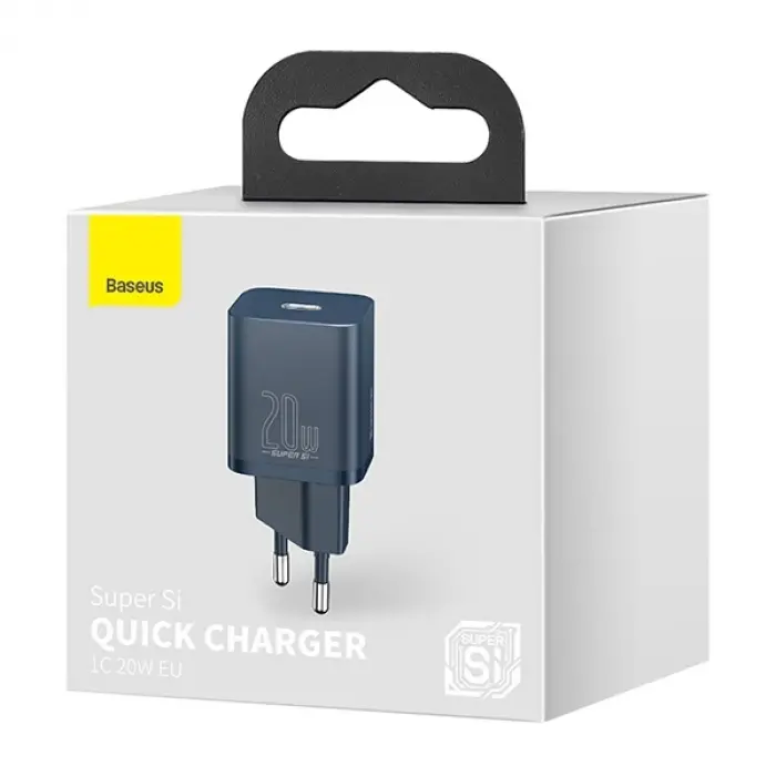 Baseus Super Si 20W PD Type-C Hızlı Şarj Adaptörü 20W İPhone 15-14-13- 12-11 Hızlı Şarj-(5775)