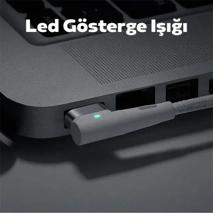 Baseus Zinc Manyetik L Uçlu 60W Macbook Hızlı Şarj Güç Kablosu 2m-(5775)