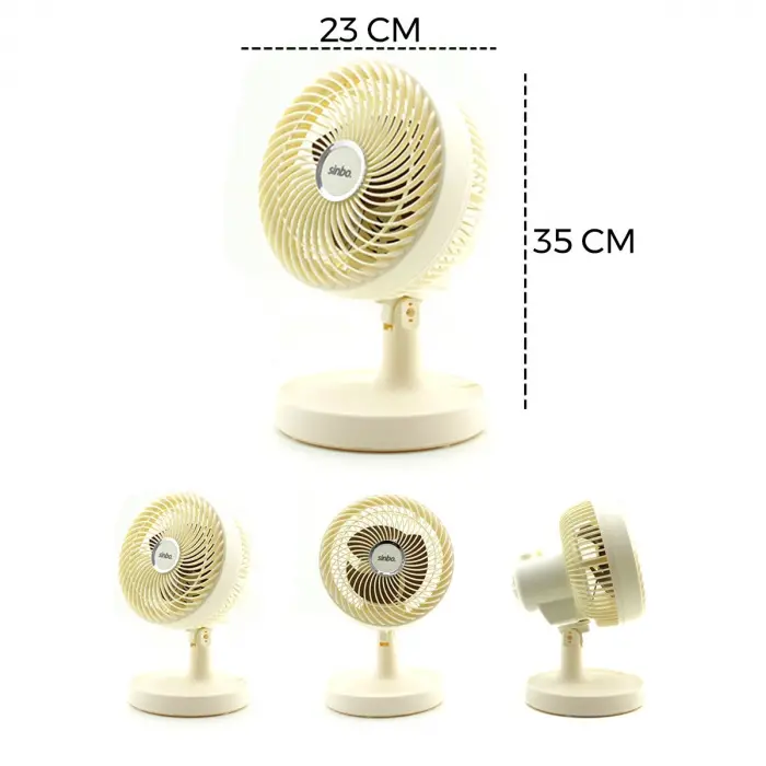 Bej 12 Inc Ev - Ofis Kompakt - Sessiz - İki Kademe Masaüstü Vantilatör Sf-7703 Bx40