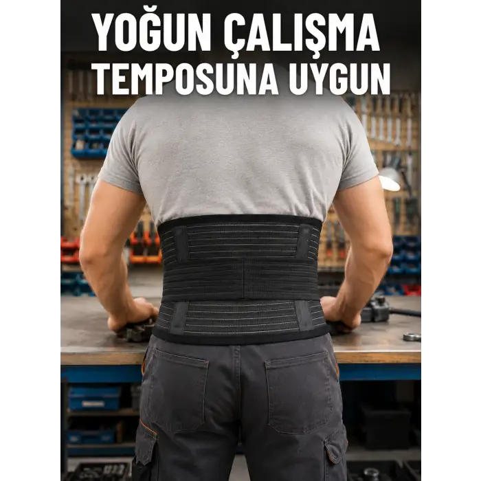 Bel Destek Korsesi Çift Sıkma Bantlı Ayarlanabilir Elastik Bel Kemeri