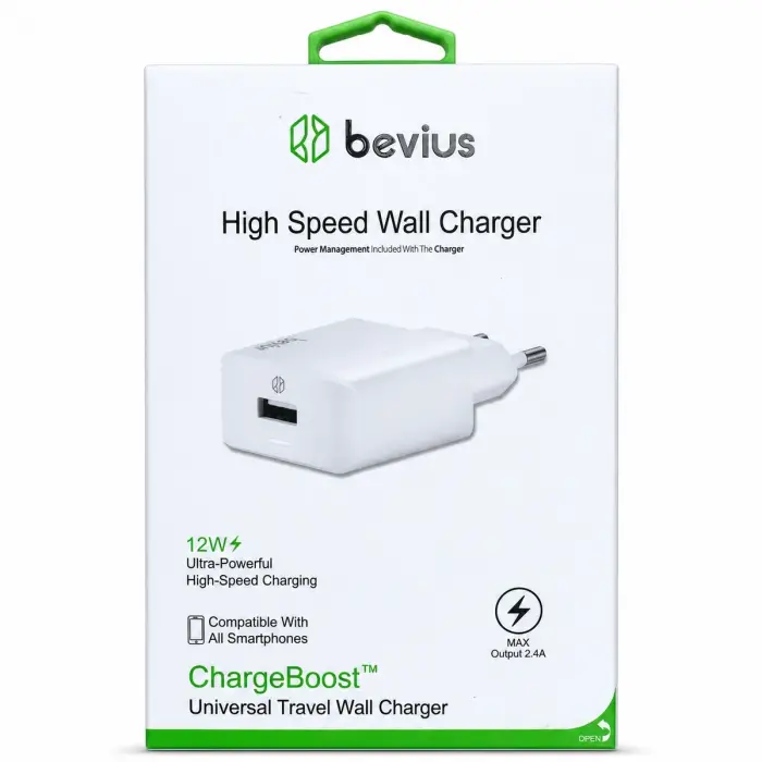 Bevius BVS-CH401 Beyaz 12W Işıklı Duvar Şarj Cihazı