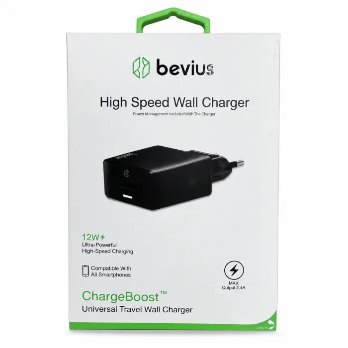 Bevius BVS-CH401 Siyah 12W Işıklı Duvar Şarj Cihazı