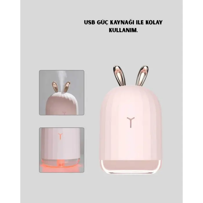 Beyaz Renk Ultrasonik Hava Nemlendirici ve Aromaterapi Difüzörü
