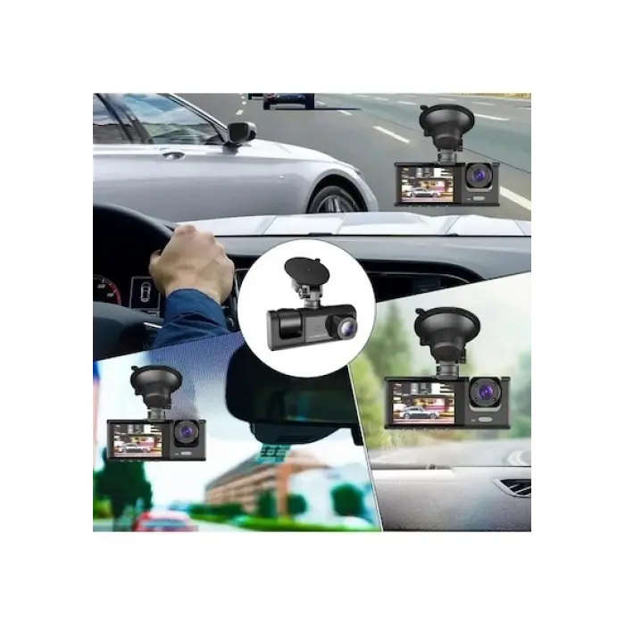 Black Box Traffic Recorder 3 Kameralı Araç Kamerası Geri Görüş Destekli Gece Görüşlü