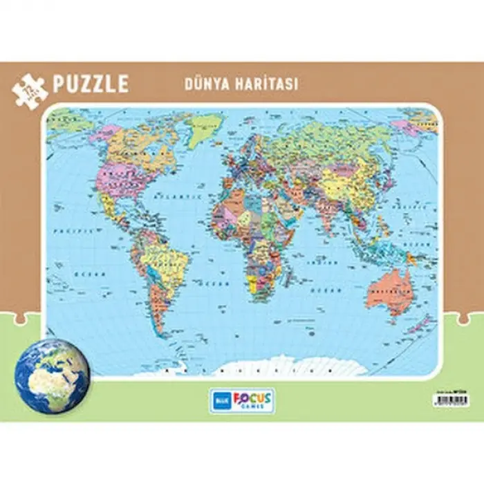 Blue Fus 72 Parça Dünya Hası  Puzzle