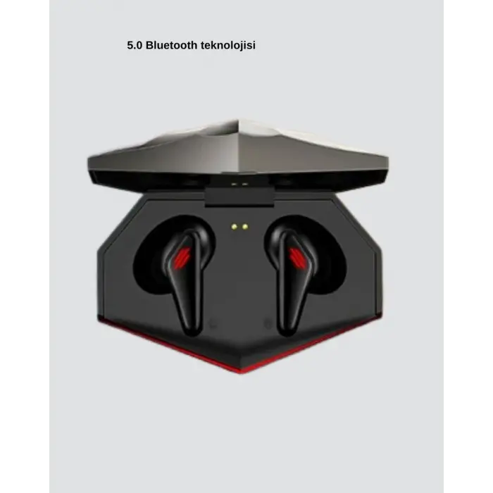 Bluetooth 5.0 Kablosuz Kulaklık LED Işıklı Silikonlu Tasarımlı