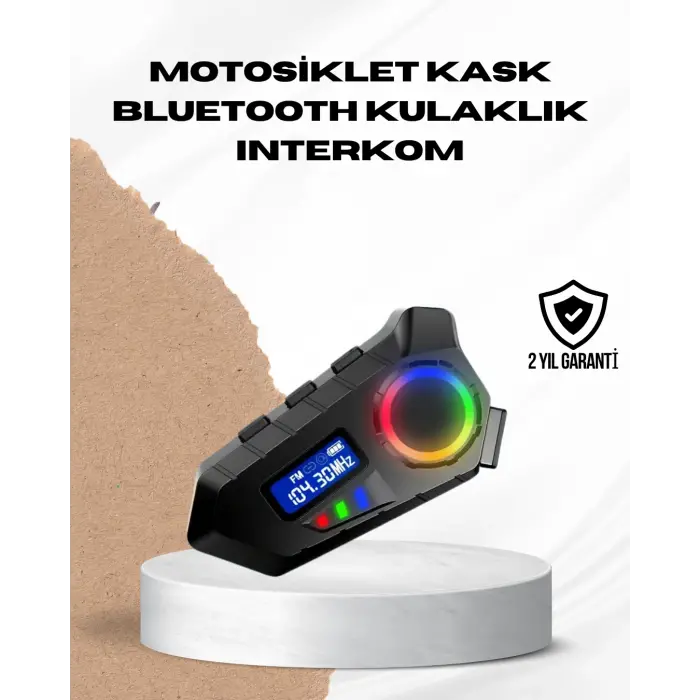 Bluetooth 5.4  İnterkom IP65 Toz ve Su Geçirmez LED Göstergeli