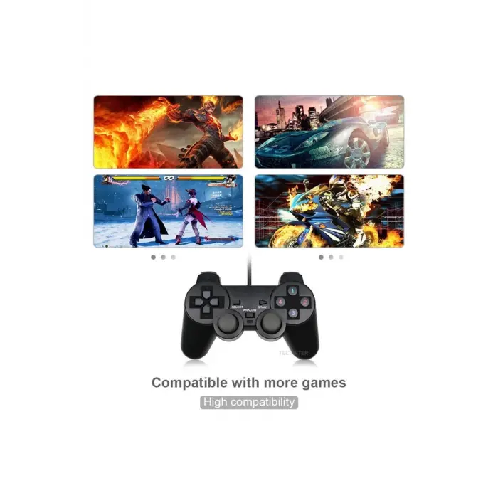 Bluetooth bağlantılı metalik renkli PC uyumlu titreşimli analog joystick oyun kolu