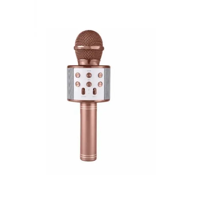 Bluetooth bağlantılı pembe karaoke mikrofon kablosuz hoparlörlü garantisiz - Elektronik