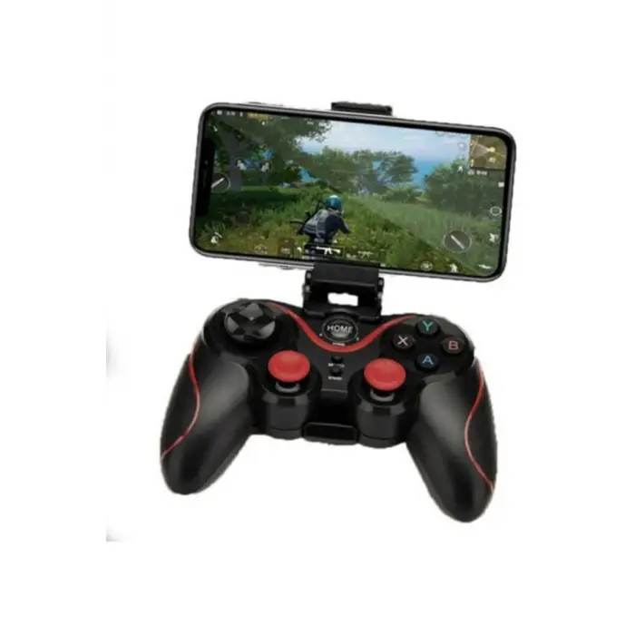 Bluetooth bağlantılı siyah gamepad, PC uyumlu, telefon standı dahil, 1 yıl garantili