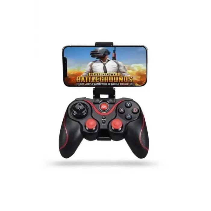 Bluetooth bağlantılı siyah joystick, PC uyumlu, telefon tutucu standlı, 2 yıl garantili