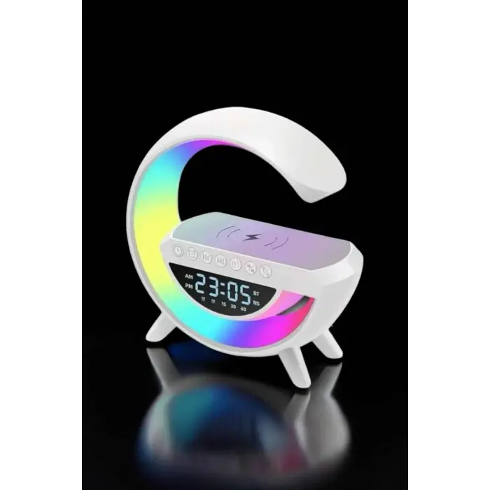 Bluetooth Hoparlör Dijital Göstergeli Wireless Şarj RGB Işıklı