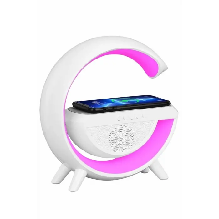 Bluetooth Hoparlör G Şekli Atmosfer Akıllı Rgb Lamba Wireless Kablosuz Şarj