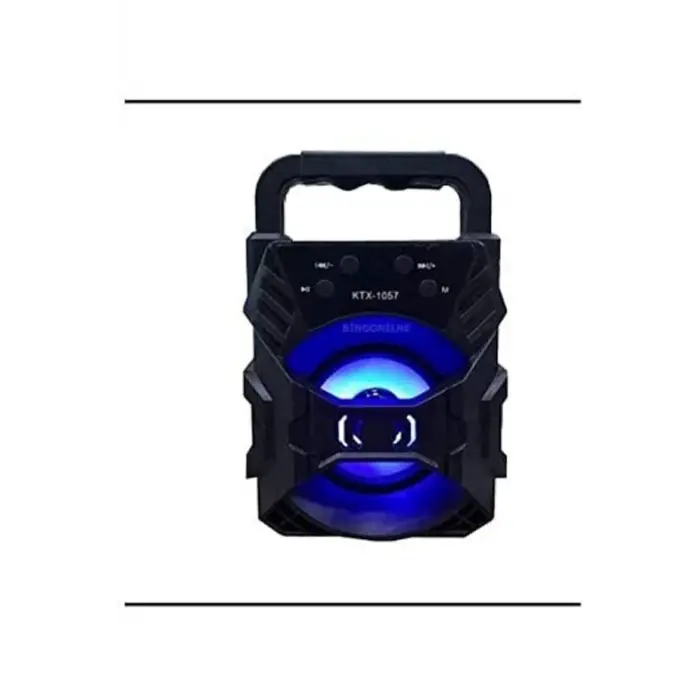 Bluetooth hoparlör siyah renk 2 saat dinleme süresi 1 yıl garantili ışıklı model