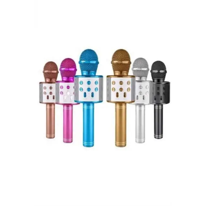 Bluetooth Hoparlör USB AUX SD Kart Kaoroke Mikrofon Uzun Pil Ömrü