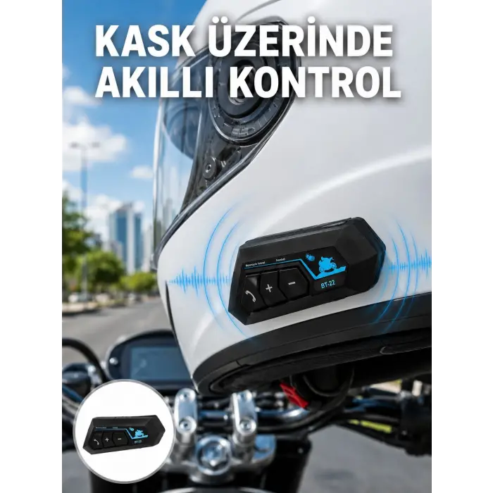 Bluetooth Kask Kulaklığı Intercom 5.0 Bluetooth Android ve İOS Uyumlu Yeni Nesil