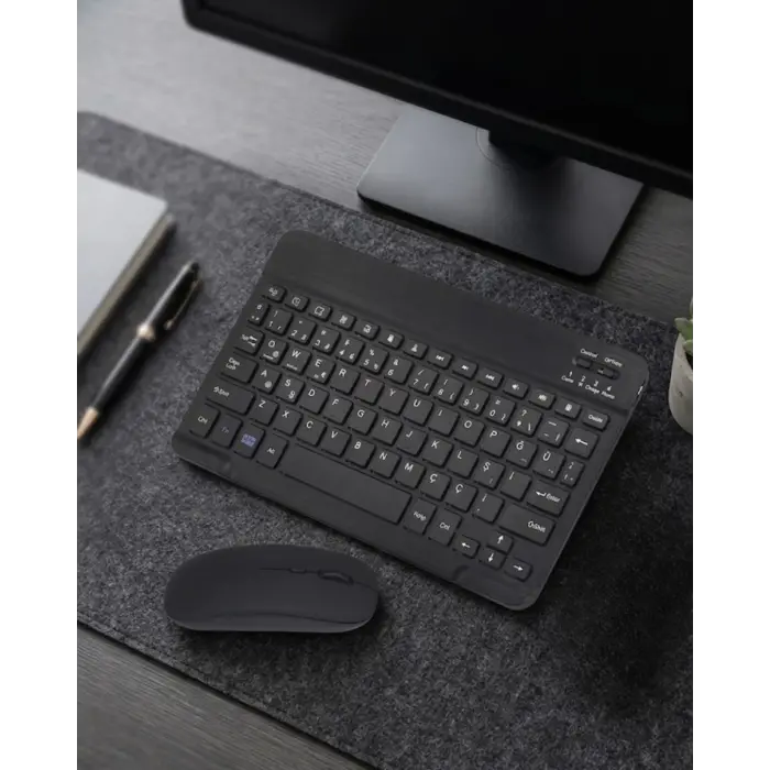 Bluetooth Klavye Mouse Seti Taşınabilir Wireless Bilgisayar Aksesuarı