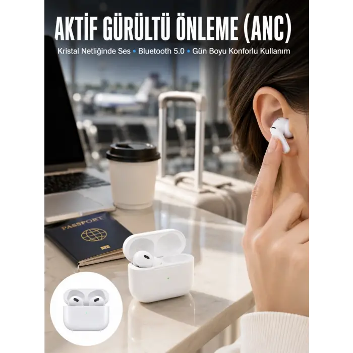 Bluetooth Kulaklık 3.Nesil Kablosuz Uzun Pil Ömrü Dokunmatik Kontrol Yeni Nesil