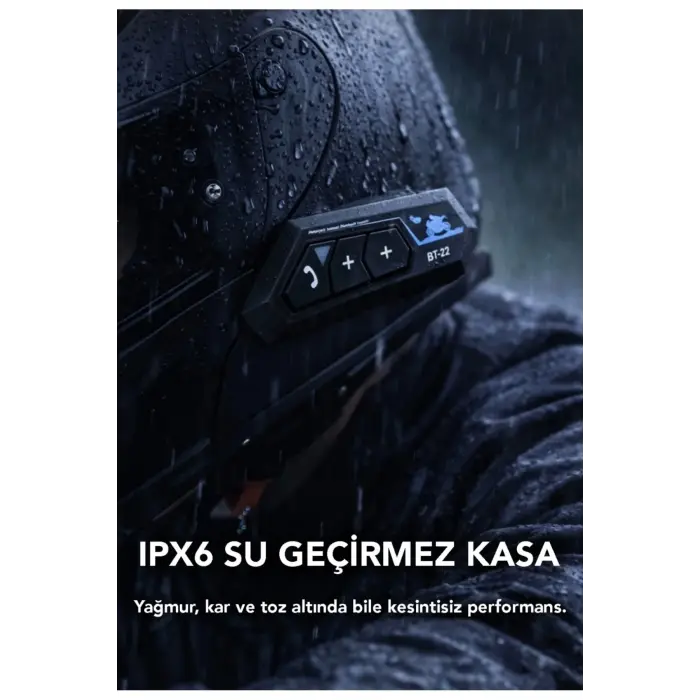 Bluetooth mikrofonlu kablosuz kask interkom kulaklık RGB led ışıklı 2 yıl garantili
