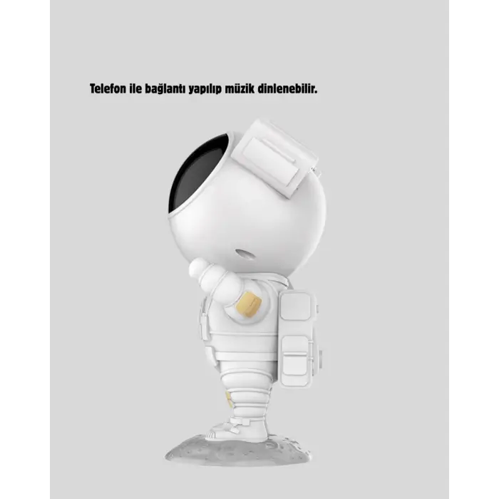Bluetooth Müzikli Astronot Projeksiyon Lambası Yıldız ve Ay Efektli