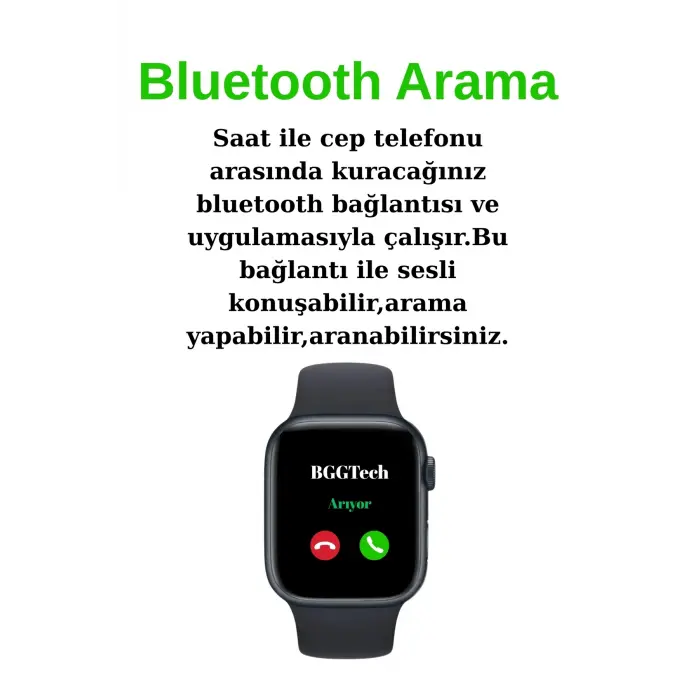 Bluetooth Özellikli Akıllı Saat - Nabız, Uyku Takibi, GPS ve Suya Dayanıklı Spor Modeli