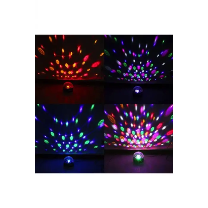Bluetooth özellikli beyaz renkli ışıklı lazer led küre disko topu parti aydınlatması
