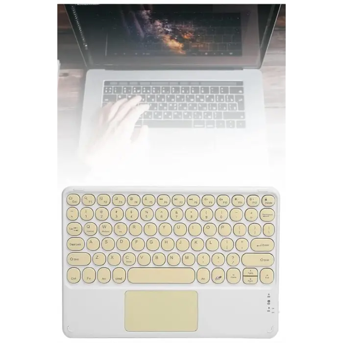 Bluetooth Touchpad Klavye 10.9 inch Kablosuz Wifi Q Klavye Slim