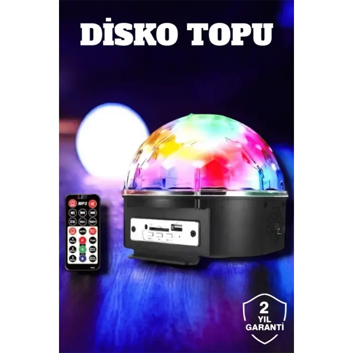 Bluetooth ve Uzaktan Kumandalı Çok Renkli Masaüstü Disko Topu