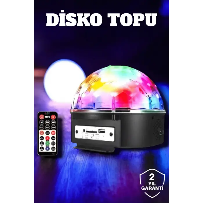 Bluetooth ve Uzaktan Kumandalı Çok Renkli Masaüstü Disko Topu
