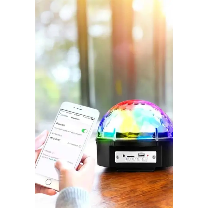 Bluetooth ve Uzaktan Kumandalı Çok Renkli Masaüstü Disko Topu