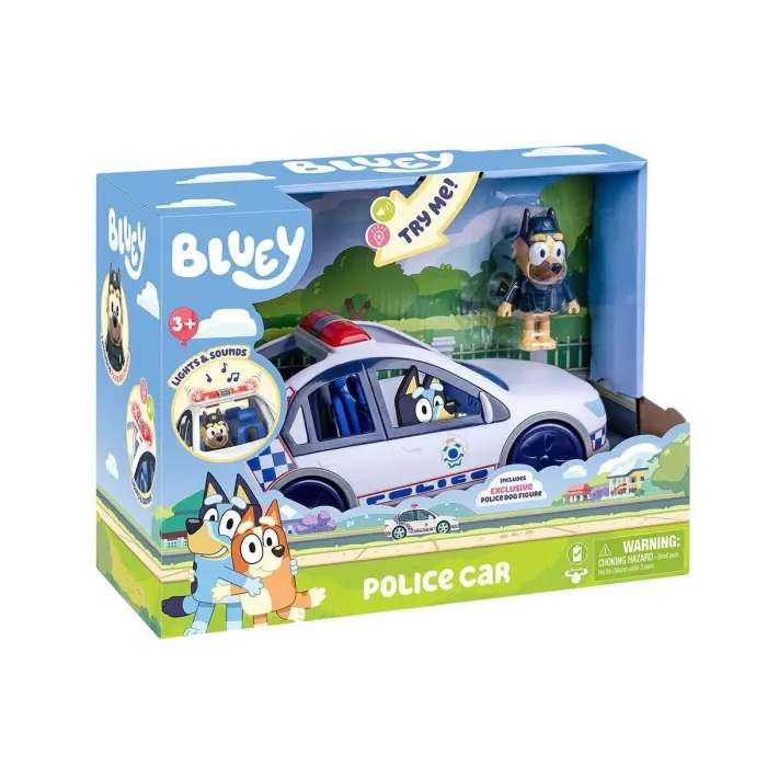 BLUEY 19202 Bluey Polis Arabası Sesli ve Işıklı 1 Figür