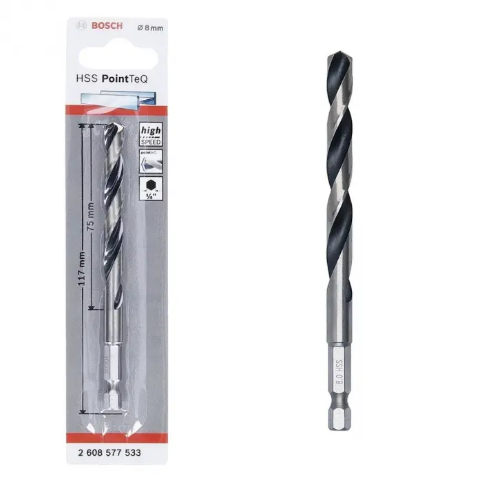 Bosch Pointteq Altıgen Şaftlı Hss Matkap Ucu 8 mm