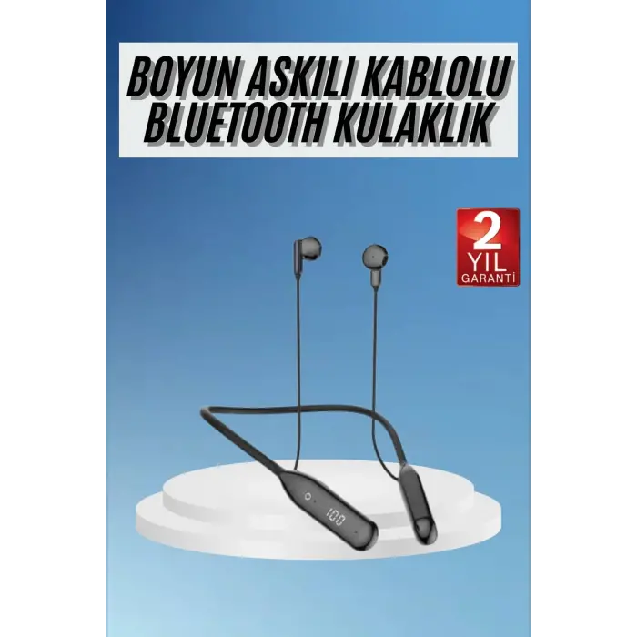 Boyun Bantlı Kablolu Yüksek Ses Kaliteli Bluetooth Kulaklık Uzun Pil Ömrü 100 saat sarj