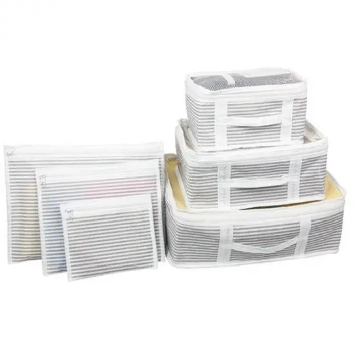 Bul İçi Düzenleyici Valiz  Organizer 6 lı Set - Çizgili