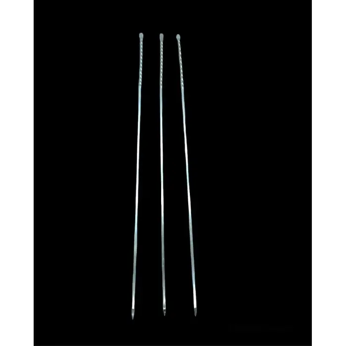 Burgulu Kuşbaşı Şişi - Metal - Kalın Kare - 50 cm