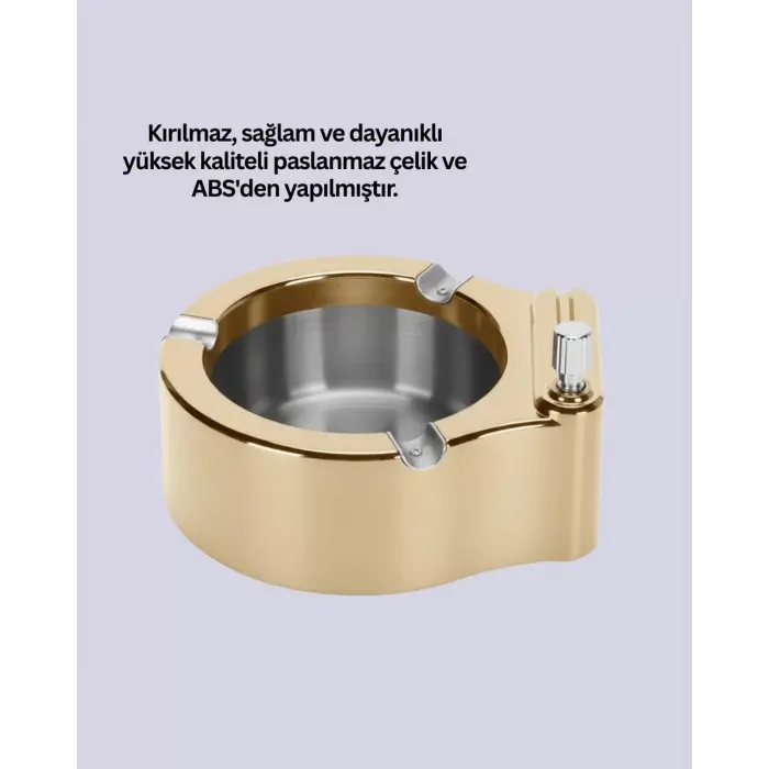 Çakmaklı Küllük Paslanmaz Metal Dayanıklı Tasarım Yeni Nesil