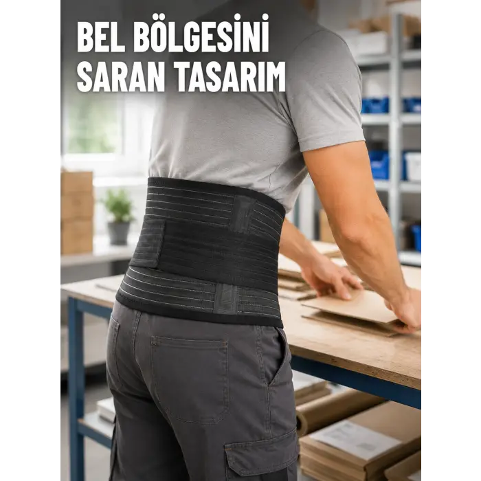Çalışma Korsesi Güçlendirilmiş Elastik Bantlı Ayarlanabilir Bel Desteği