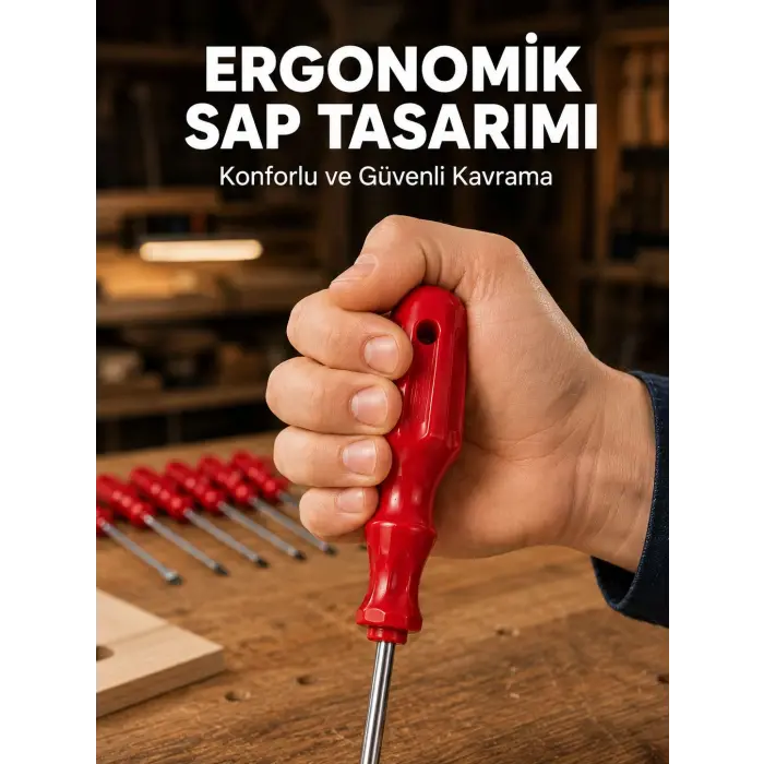 Çelik 7li Tornavida Seti Ergonomik Sap Profesyonel Kullanım