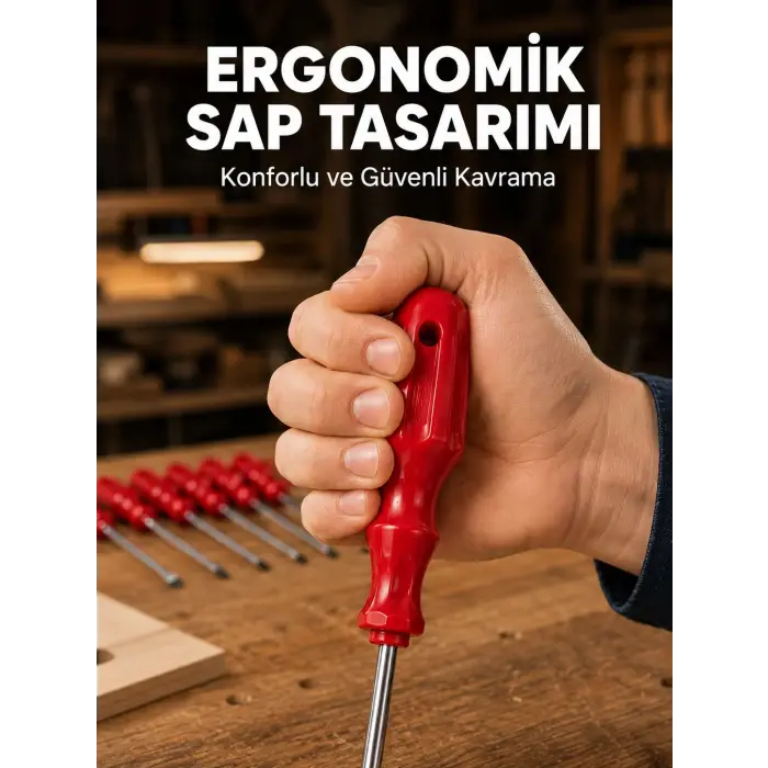 Çelik 7li Tornavida Seti Ergonomik Sap Profesyonel Kullanım