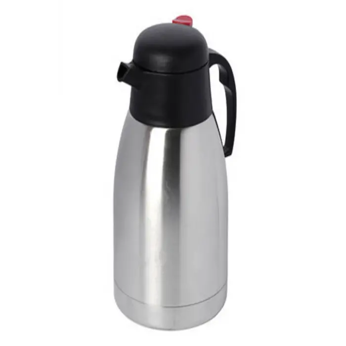 Çelik termos 2 litre gri renk 6 saat yalıtım süresi ile kamp ve mutfak kullanımı için
