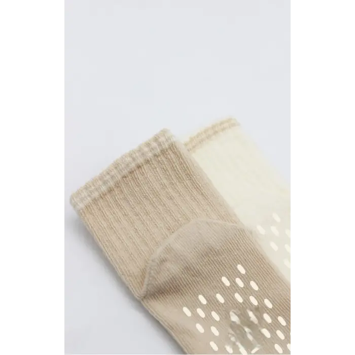 Çemberli Basic Penye Kaymaz Soket Çorap 2li 10146 Bej