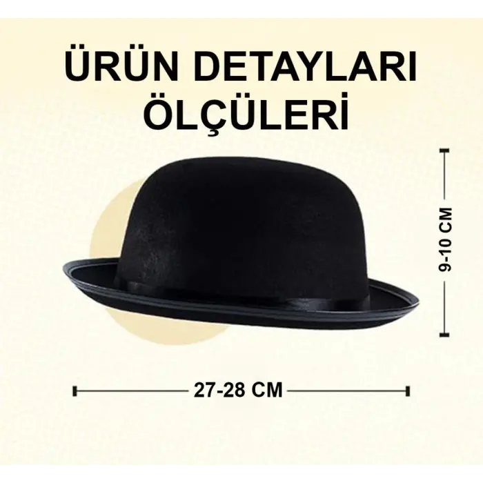 Stil Çocuk Şapkası – Siyah Melon Parti Şapkası