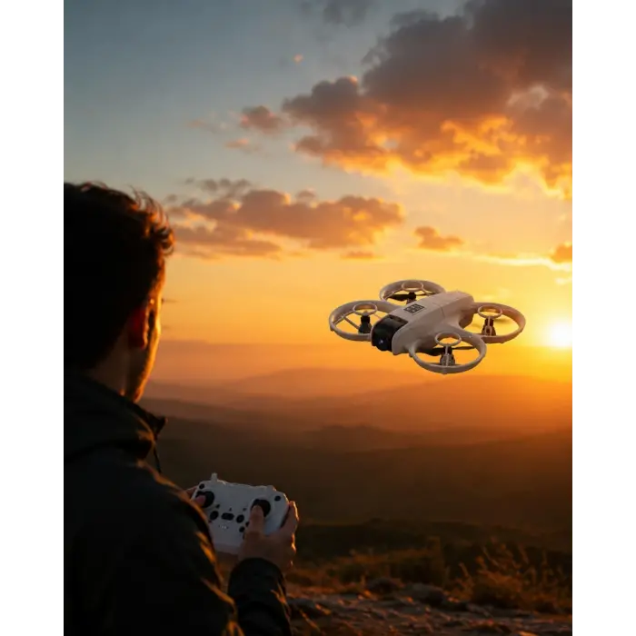Çift Bataryalı Kameralı Mini Drone Işıklı Akıllı Uçuş Sistemi