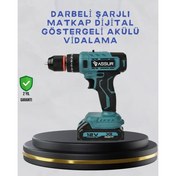 Çift Bataryalı Şarjlı Matkap Dijital Ekranlı Set