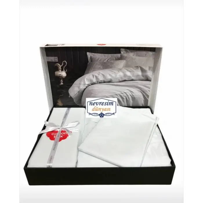 Çift Kişilik Jakarlı Saten Nev Takımı Leaf Buz Misi