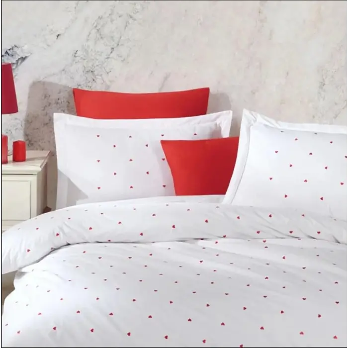 Çift Kişilik Poplin Premium Nakışlı Nev Lubow Beyaz 8698499179899